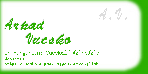 arpad vucsko business card